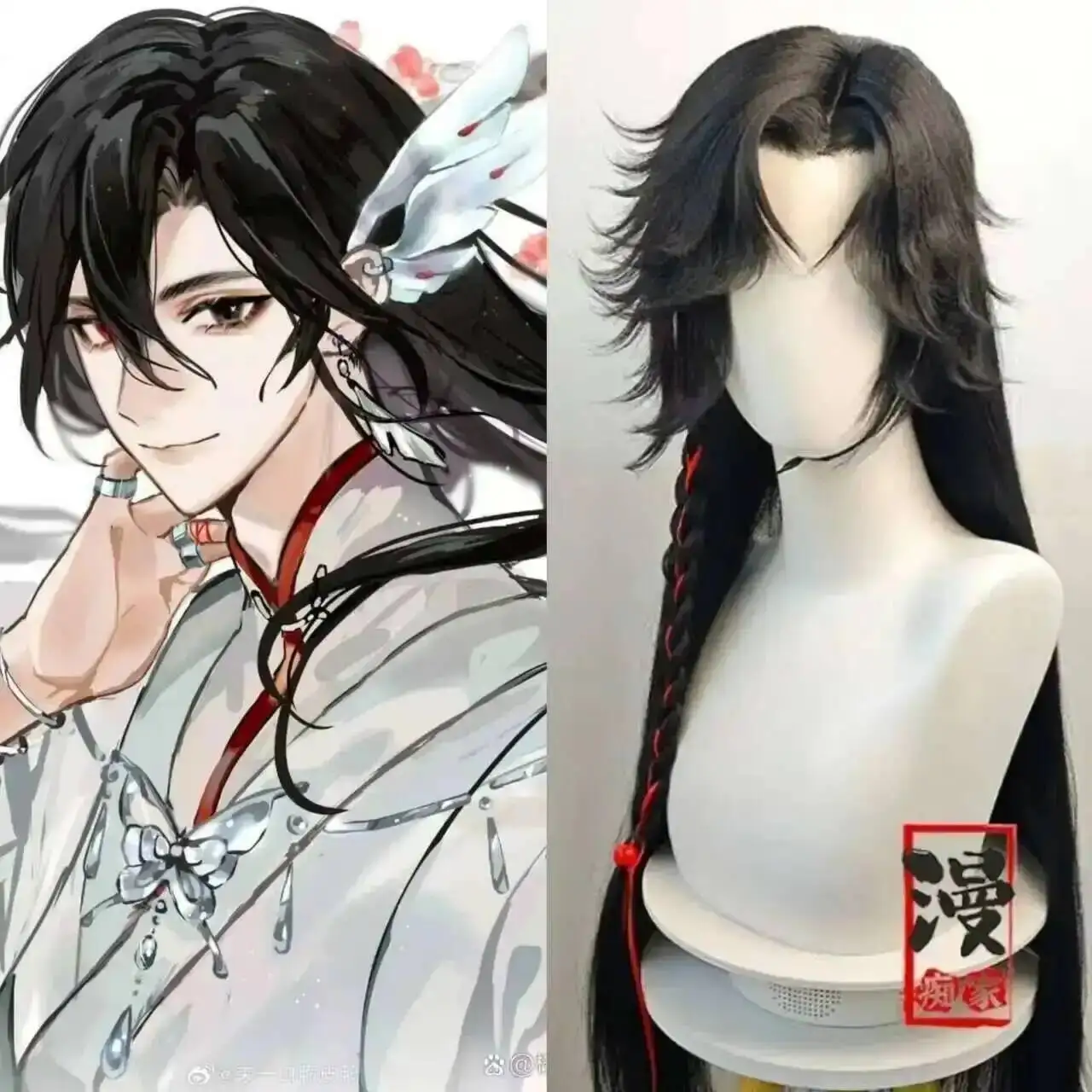 

Стайлированный парик Белый Hua Cheng San Lang Индивидуальный Tian Guan Ci Fu Heaven Official’s Blessing HuaCheng Косплей Парик Xie Lian Косплей