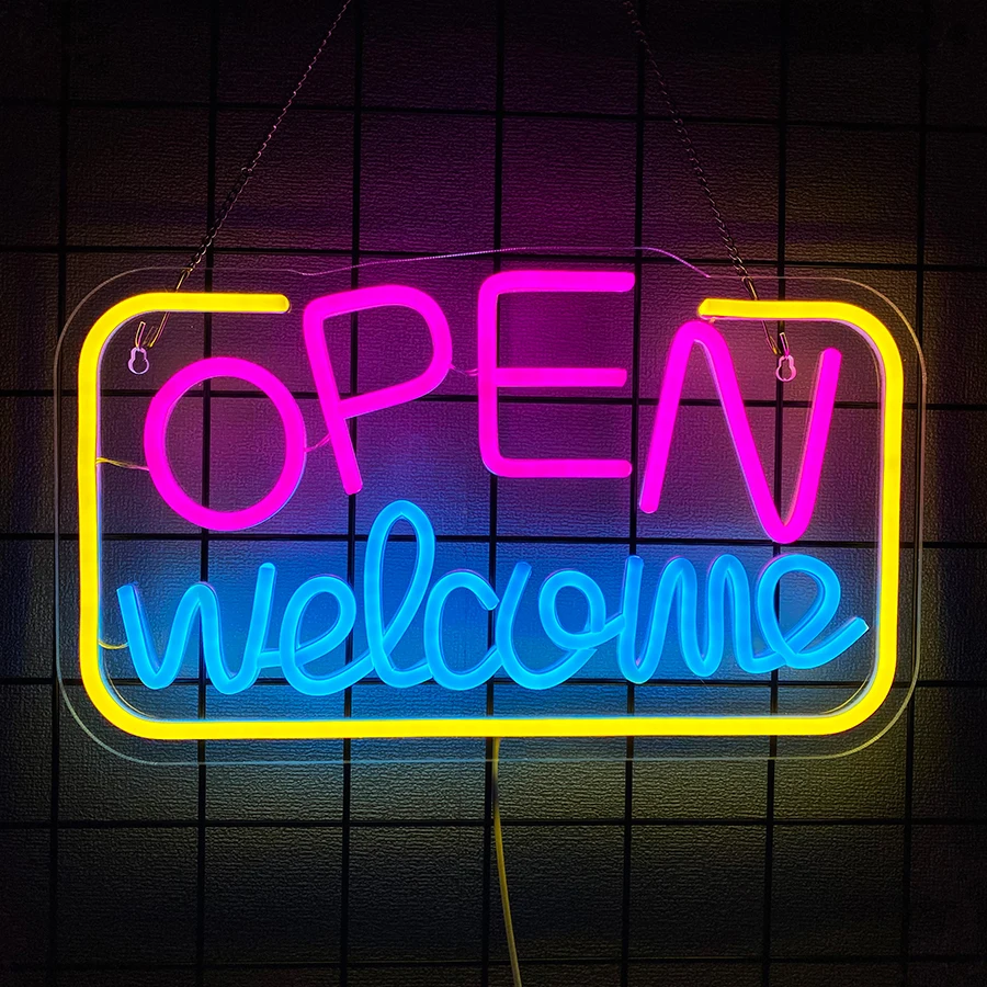 

Открытые приветственные светодиодные неоновые огни, источник питания USB с переключателем, используется для приветственного освещения в коммерческих перекладах, отелях и других мест.