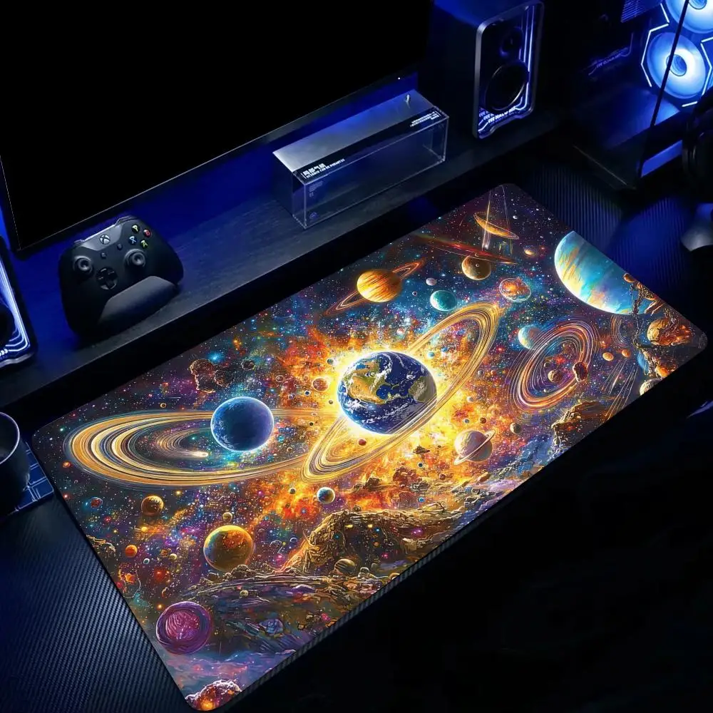 Psychedelic Cosmic Planets Mouse Pad Large Computer Office Game Table Mats Rubber Anti-slip XXL Mouse Mat HDP Long Desk Pads
