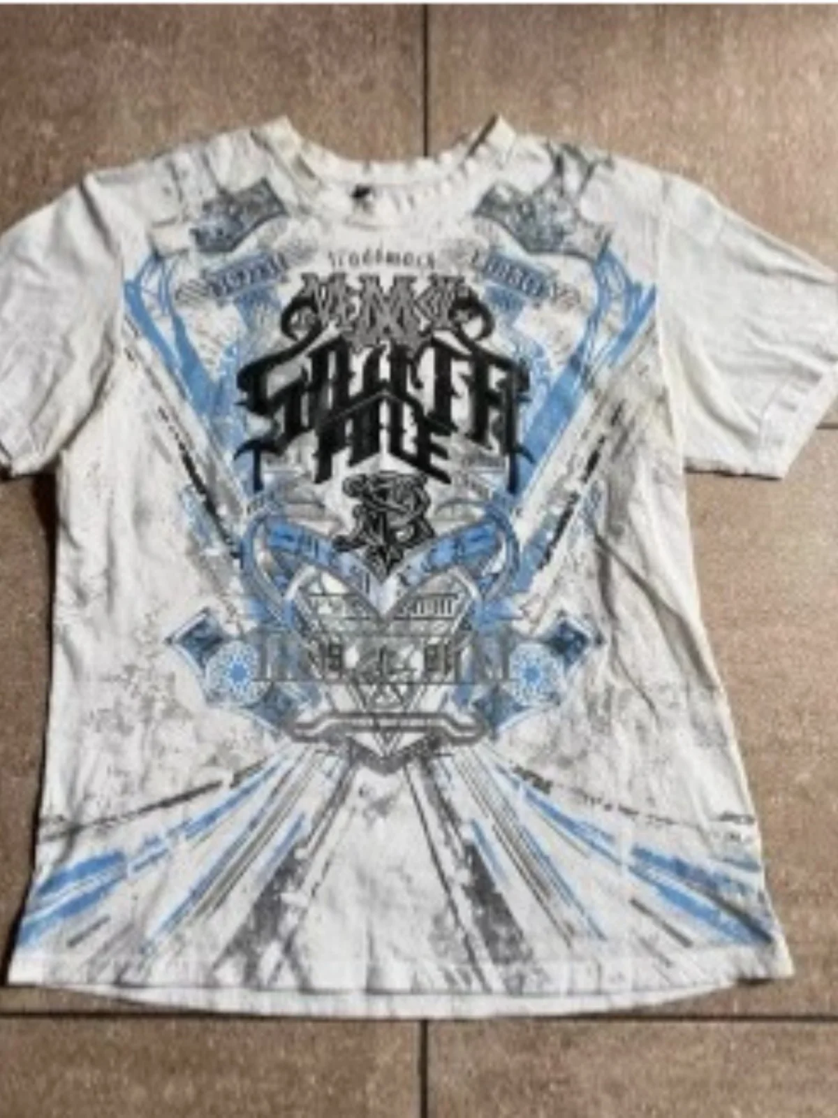 

k Skull Printed Retro American T-irts ex Street Sle Loose Fit Creative Pattern ort Sve round Ne Mid-Length