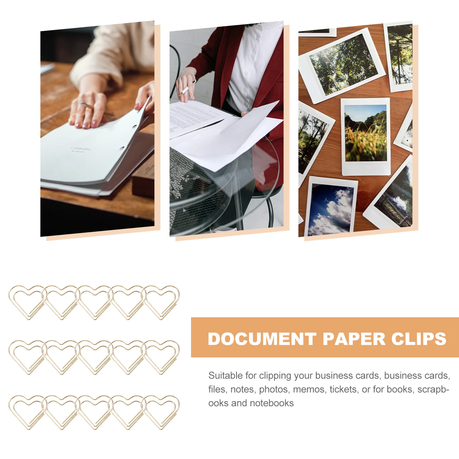 50 Pcs Wedding Decorations Tiny Paper Clips Heart Shaped Paperclips Decorate Fun Metal Modeling