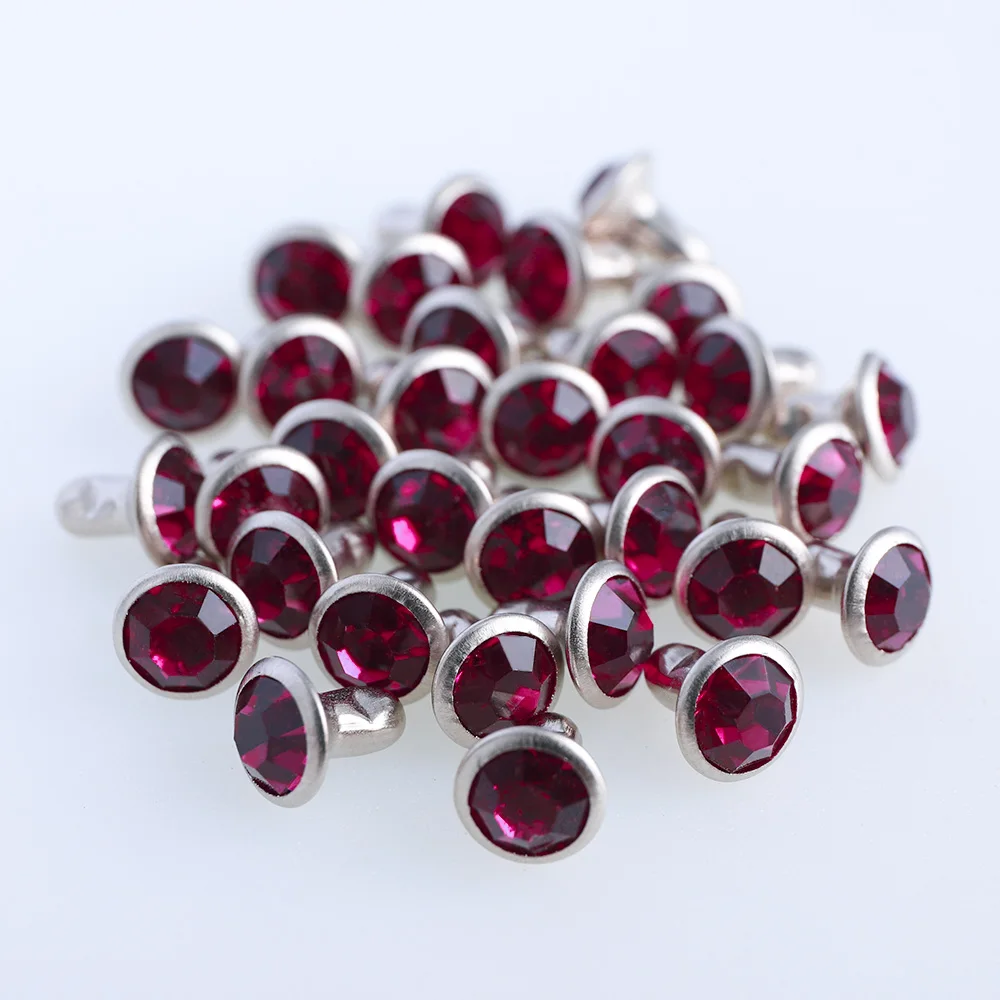 QIIY 6/8 mm Glasnieten Strass Glitzer Kristall AB Silber Rand Steine Ohrstecker mit Pflege Strasssteinen für DIY Kleidung Dekoration – Detail 5