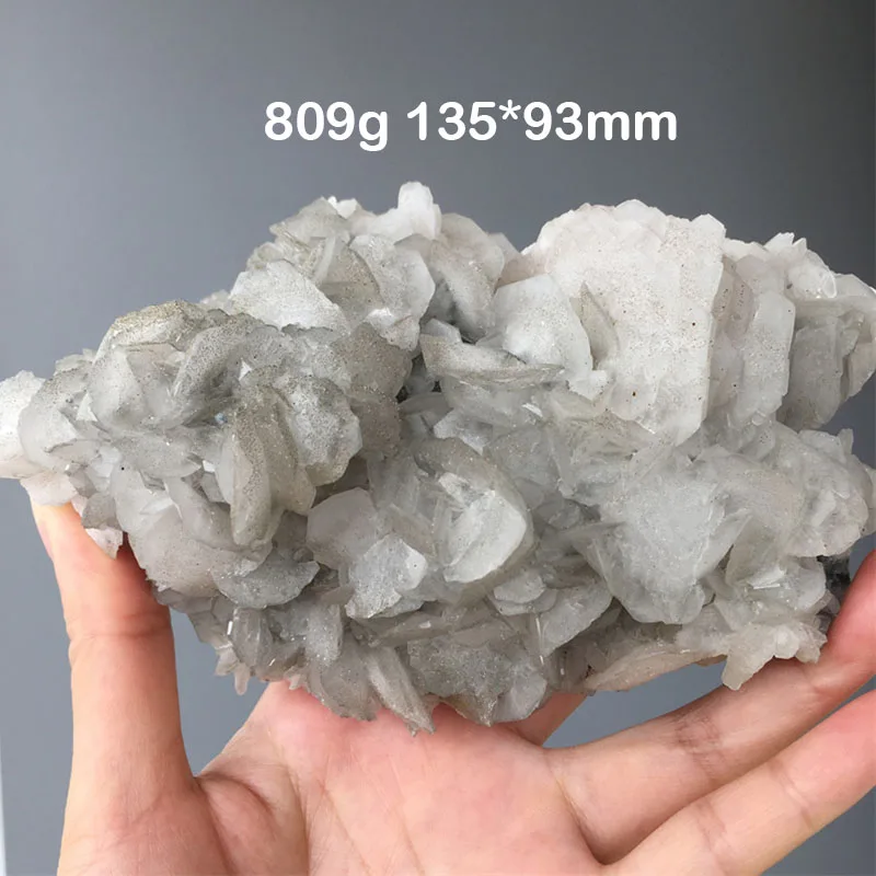 Natural Stone Rose Calcite Crystal Cluster Fluorescence Effect Mineral Raw Quartz Rock Specimen Decoration Rough Healing