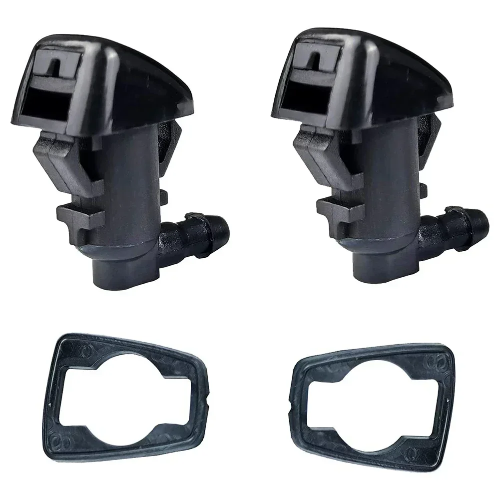 2pcs Car Windshield Washer Sprinkler Head Jet Black Wiper Cover Water Outlet Nozzle 04806312AA For Dodge Nitro 2007-2012