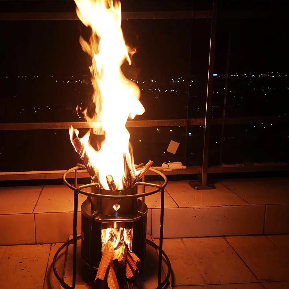 2021 تصميم جديد الفولاذ المقاوم للصدأ الخشب بيليه صاروخ موقد الفحم لأفريقيا وأمريكا #6