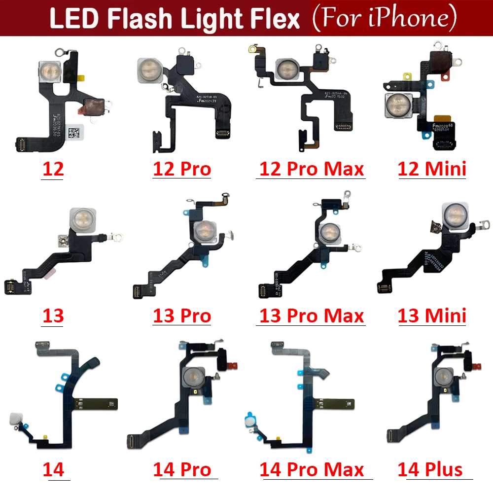 New LED Flash Light Sensor Flex Cable For iPhone 12 13 14 15 Pro Max Mini Proximity Distance Ambient Repair Parts