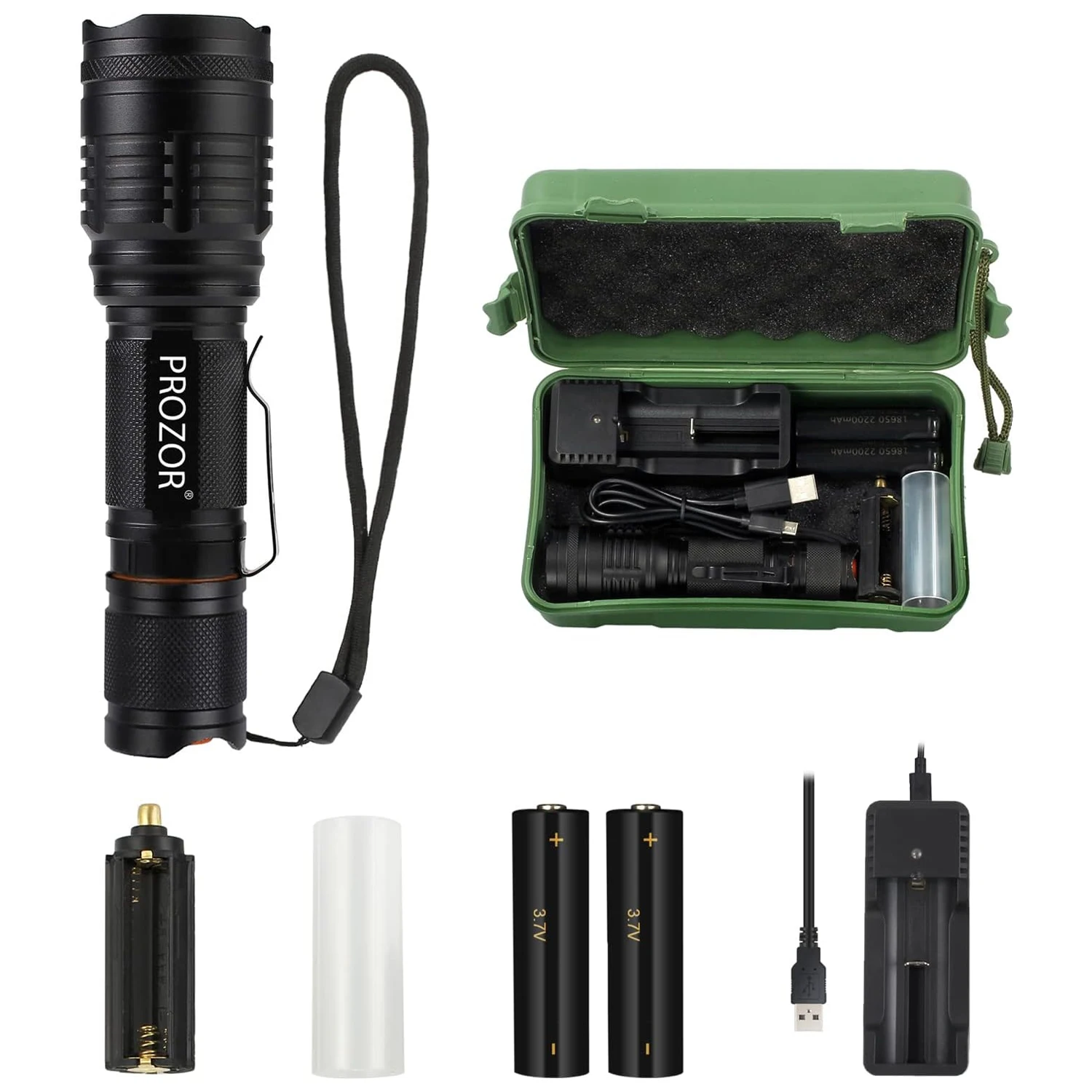 

T6 светодиодный масштабируемый фонарик 18650, USB перезаряжаемый зажим, фонарик, лампа, непромокаемая, регулируемая, 7 режимов, с оригинальной коробкой для кемпинга