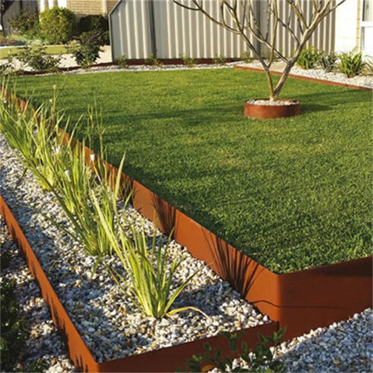 Custom Metal Lawn corten steel garden edging High Quality Corten Steel flower bed