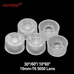 LED Lens 15mm 5050-L2 T6Optical PMMA Reflector Collimator Striped Bead Surface Waterproof Lenses 30 60 10x60Degree 5054 5050RGBW