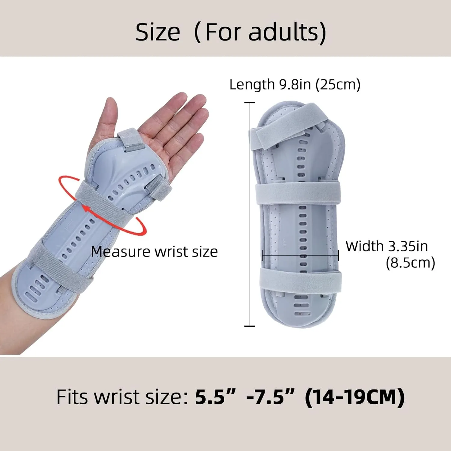 1Pcs Wrist Fracture Splint,Wrist Brace,for Fractures,Sprains,Pain and Swelling,Arthritis,Tendonitis,Removable Splints for Adult