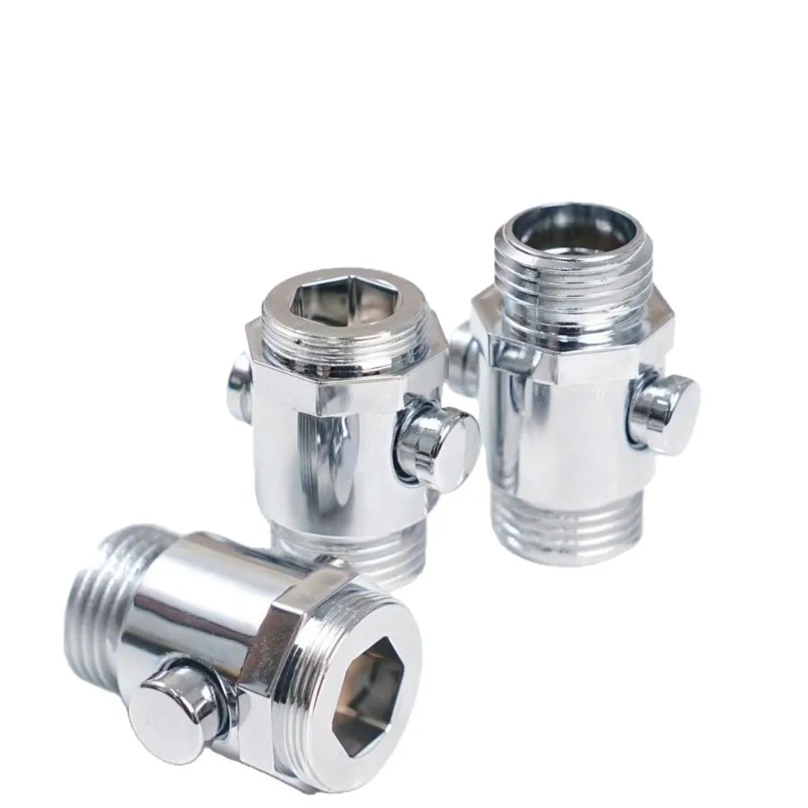 Double Male Thread Quick Shut-off Valve, Flow Control Angle Valve for Shower Head, Bathroom Switch Fitting"
