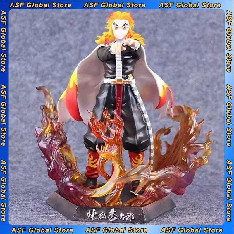 

21cm New Demon Slayer Anime Figure Rengoku Kyoujurou Peripheral Model Desktop Decoration Ornaments Statue Birthday Gifts Toys