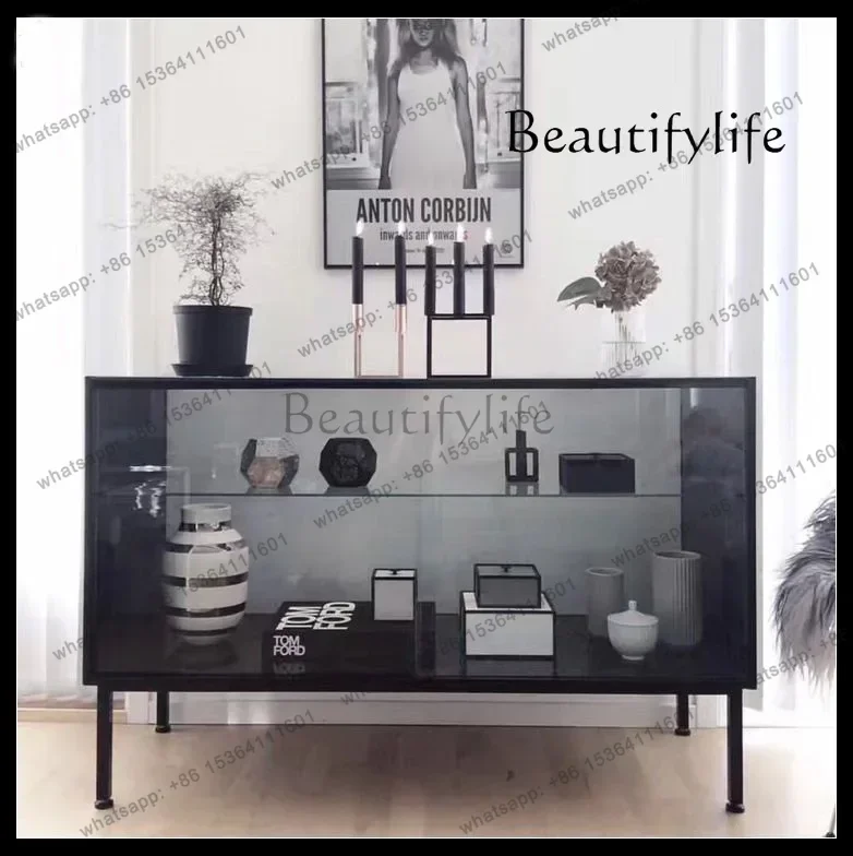 

Wine Display Cabinet Display Side Cabinet Modern Simple Nordic Glass Cabinet Customized Model Room Restaurant Tea