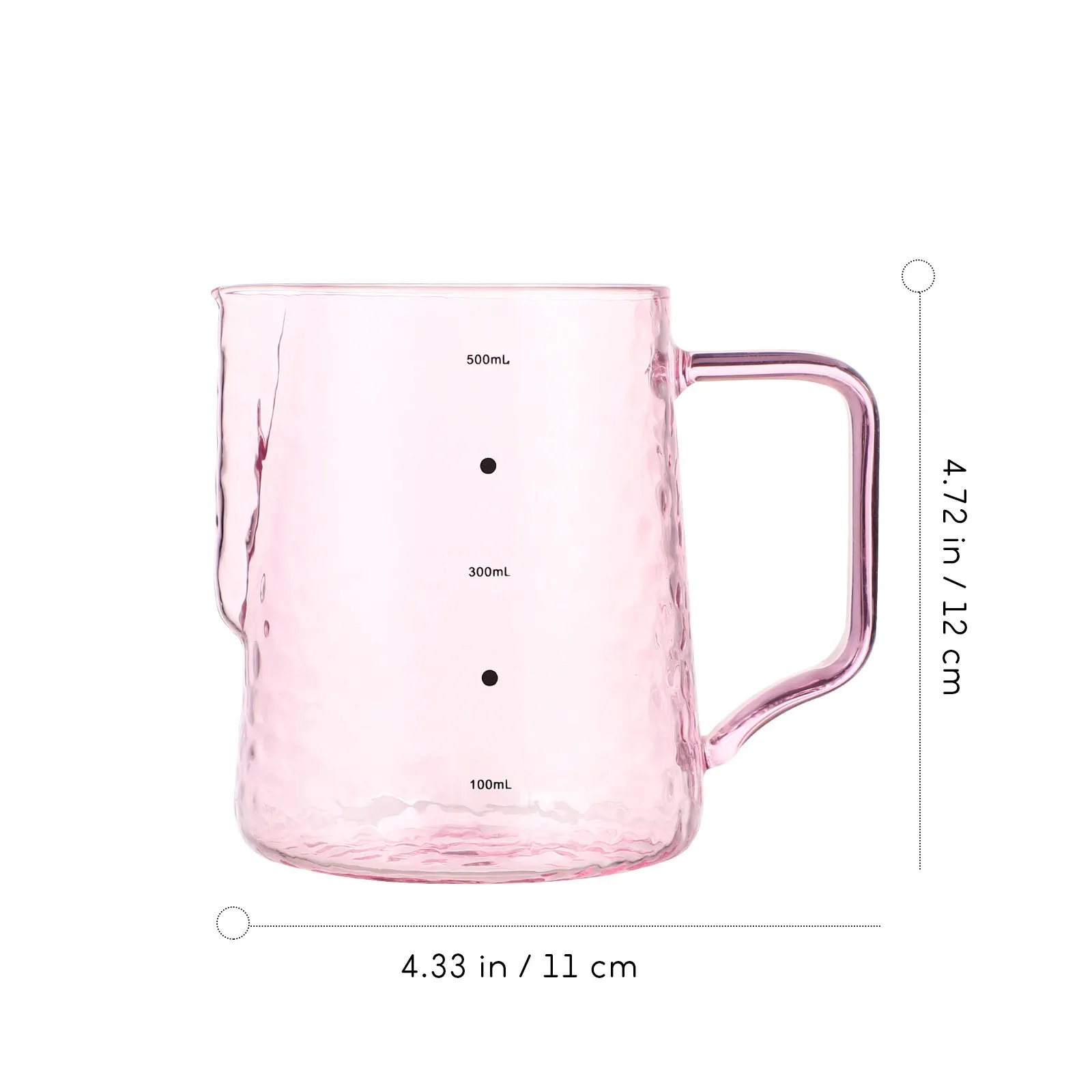 1Pcs Borosilicate Glass Milk Jug Coffee Pot with Graduated Scale Ergonomic Handle Heat Resistant Kitchen Gadget Large Capacity
