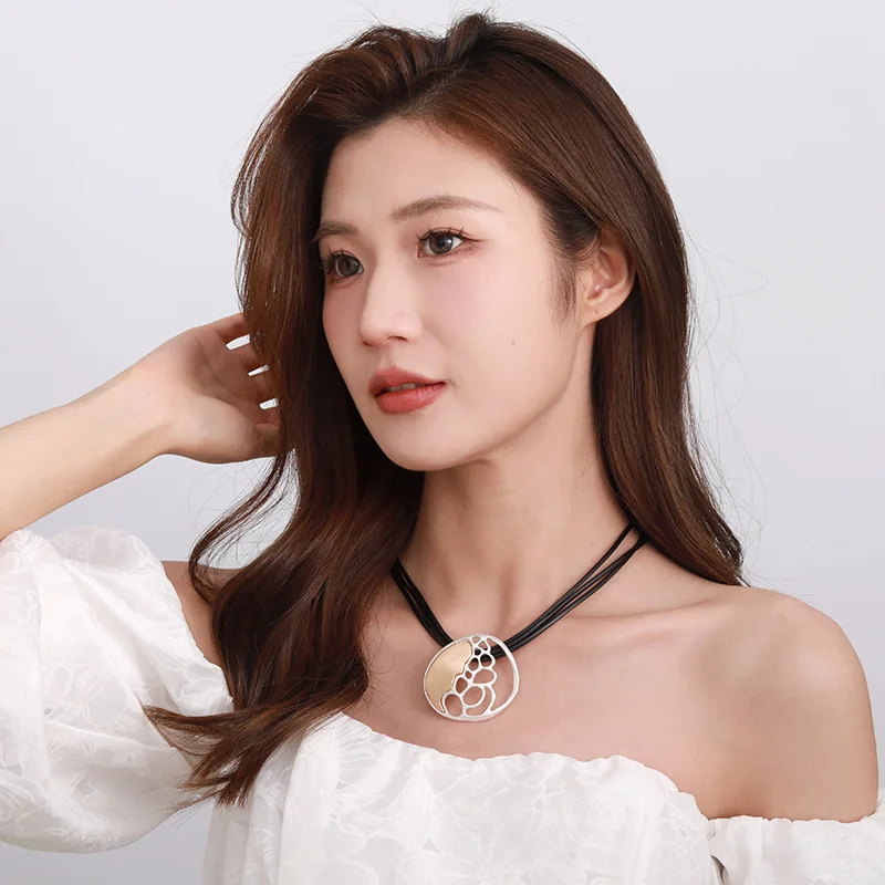 Short Necklace Metal European, American Foreign Trade Jewelry New Products Geometric Jewelry Exaggerated All