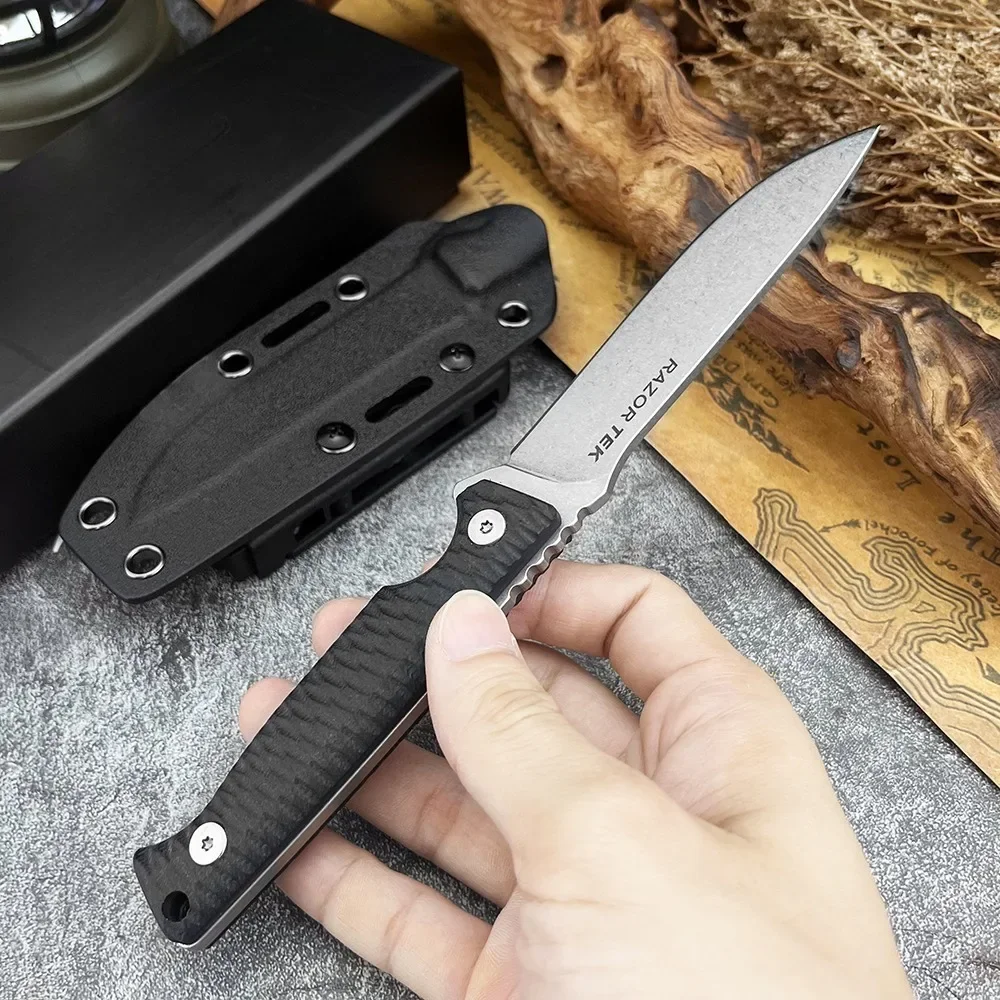 

8Cr13Mov Blade Razor Tek Sharp Kitchen EDC Fixed Blade Knife Utility High Hardness G10 Handle Portable Knife for Men Gift
