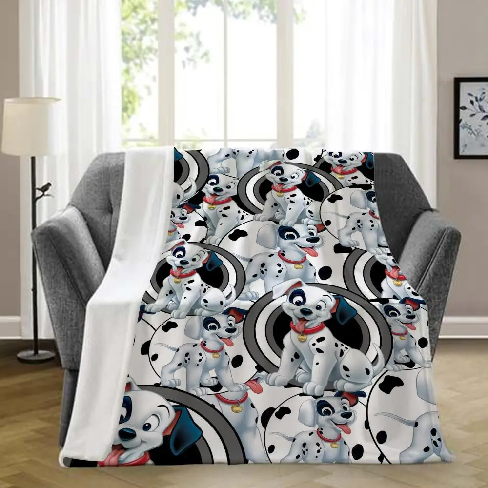 101 Dalmatians Cute Puppy Seamless Throw Blanket, Cartoon Dalmatian Dog Pattern Cozy Soft Flannel Blanket For Children Home Deco