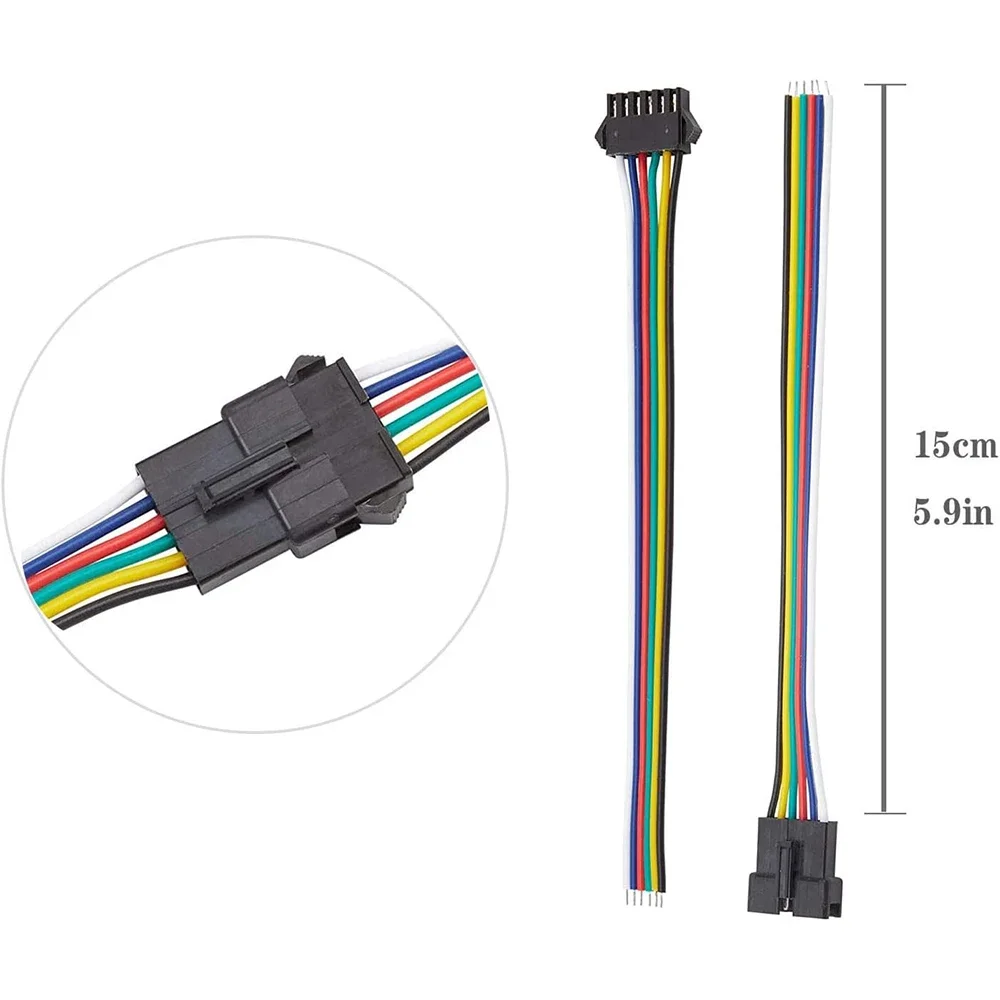 JST SM Male Female LED Extension Connector Cable Wires for 2835 WS2812B WS2811 LED Strip Light 2Pin 3Pin 4Pin 5Pin 6Pin Terminal view 4