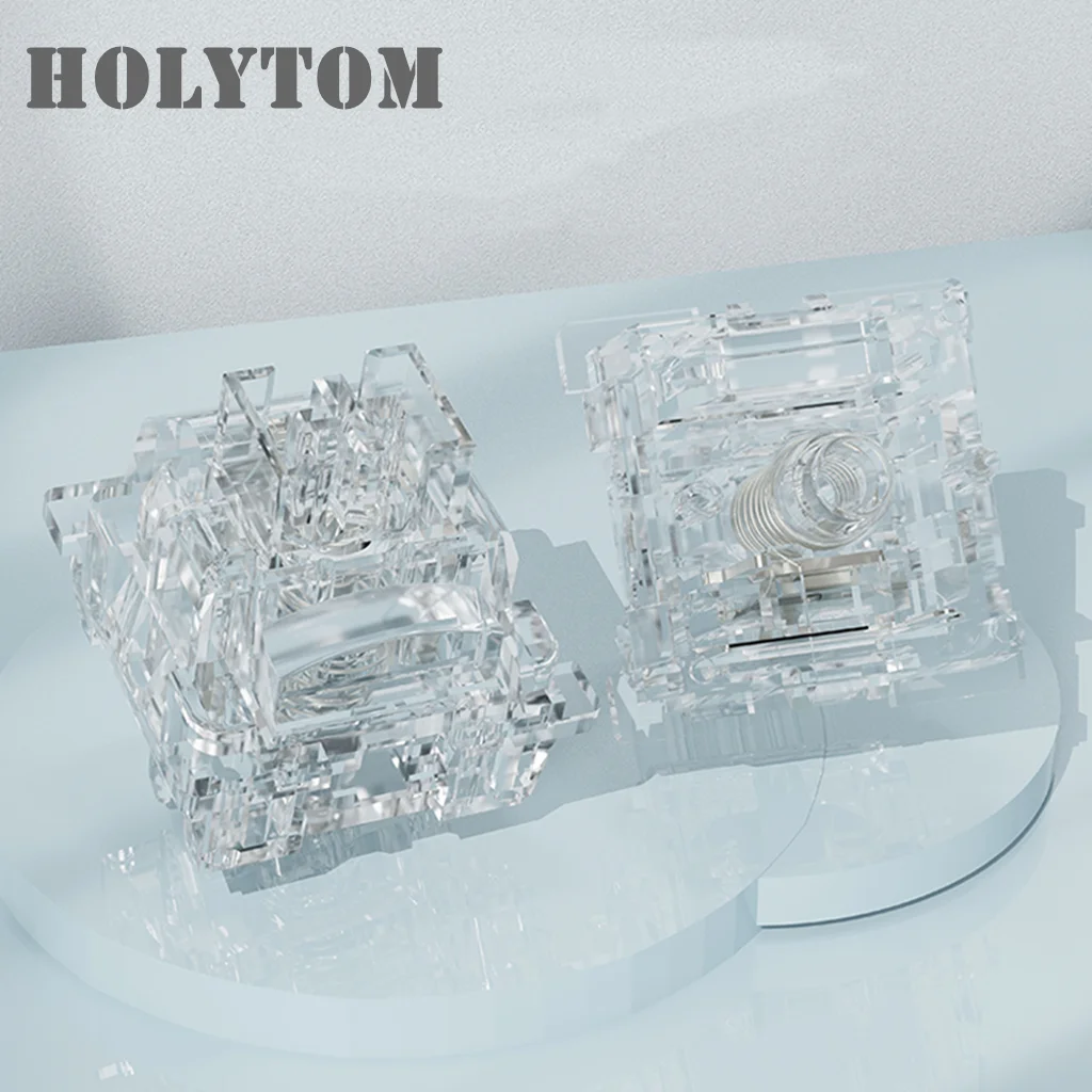 HolyTOM V3 Ice Soul Transparent Clear Linear Switch 3 Pins 45g RGB MX Dustproof Switches For Mechanical Keyboard Hot Swap Weld