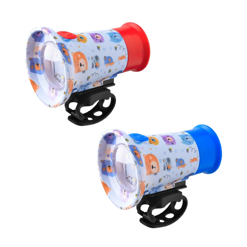 AliExpress cycle zone Kid's Scooter Cartoon Front Light with Horn Bicycle Colorful Warning Headlight Loud Alarm for Children Night Riding Safety