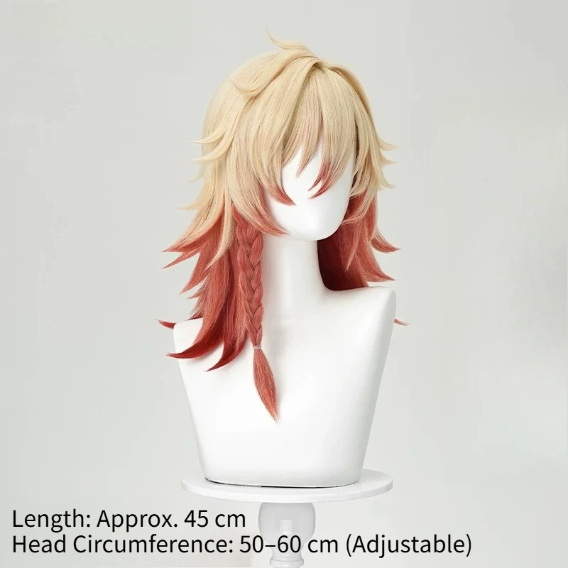 Game Honkai Star Rail Mydei Cosplay Wig Mydeimos Yellow Hair Red Braid Role Play Party Props Giftsfor Women Men Girls