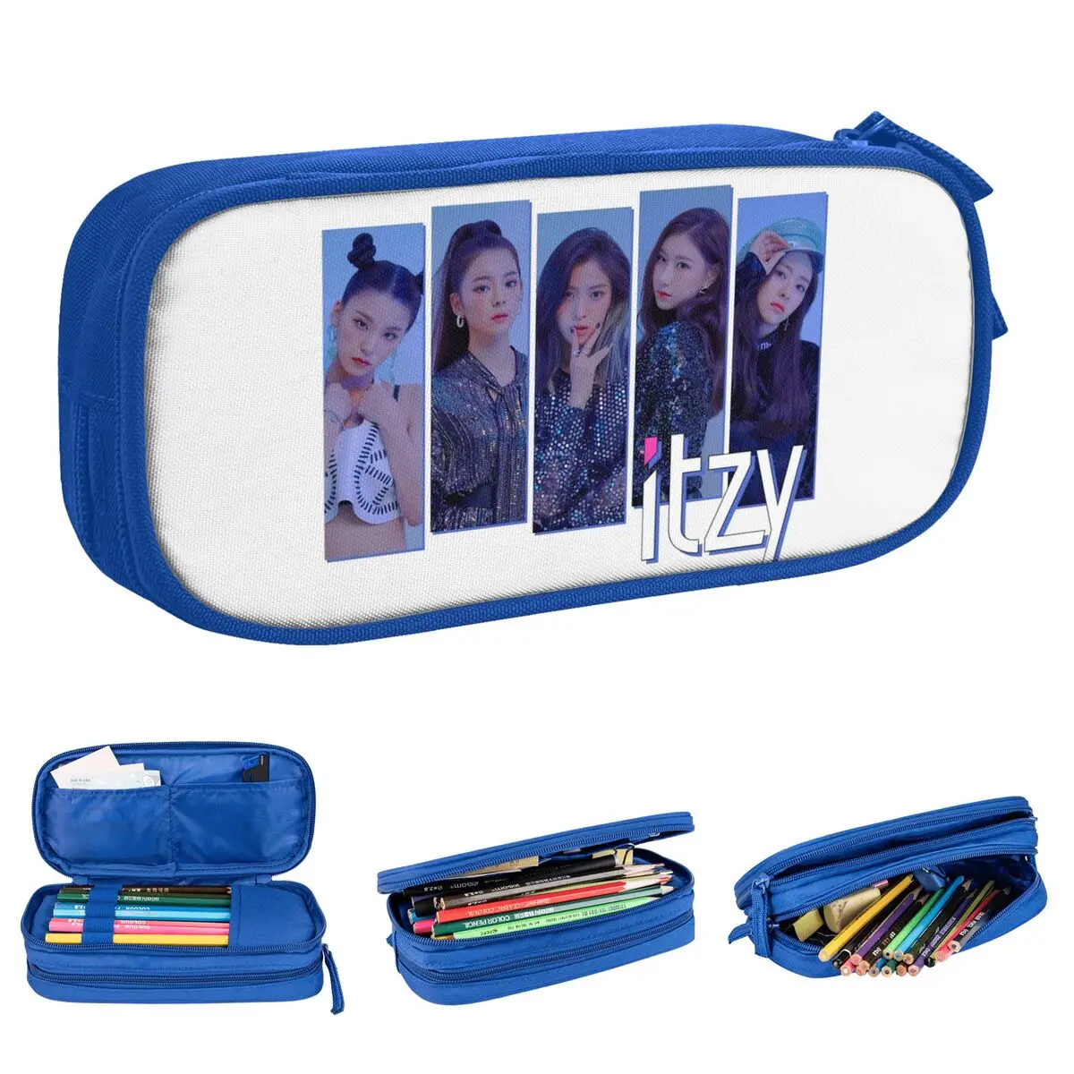 ITZY Pencil Case Kpop Pen Holder Bags Student Large Storage Office Gifts Pencilcases