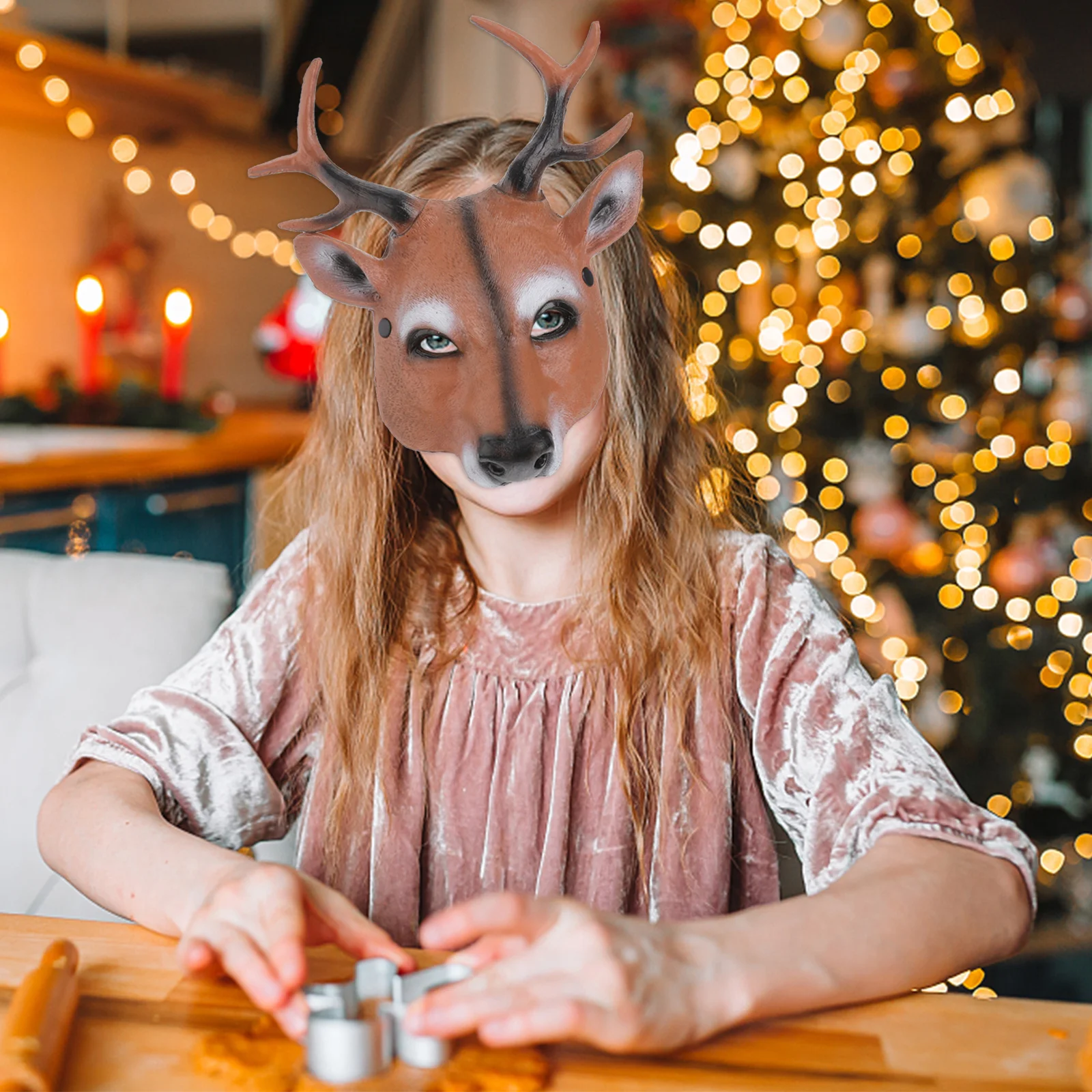 Masker Kostuum Prop Full Face Halloween Rendieren Maskerade Party Kerst Cosplay Kind