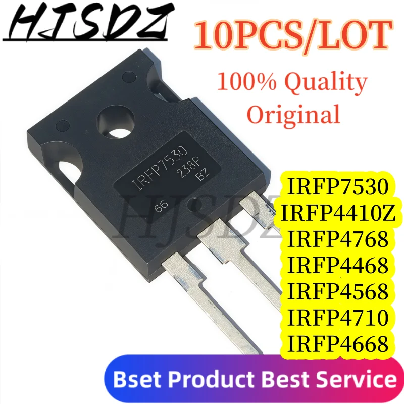 

Подлинный оригинал【10 шт./лот】 IRFP4410ZPBF/4468/4568/4768 TO-247FET в наличии, быстрая распродажа вспышки, высокое напряжение, высокая мощность