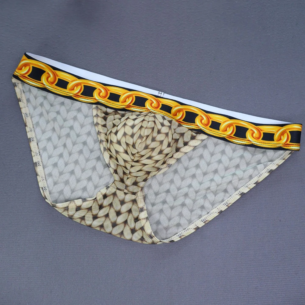 الرجال مثير الملابس الداخلية شبكة الرجال سراويل الانتفاخ الحقيبة سلاسل نمط الرجال السروال مثير اكسسوارات للرجال انظر من خلال ملخصات