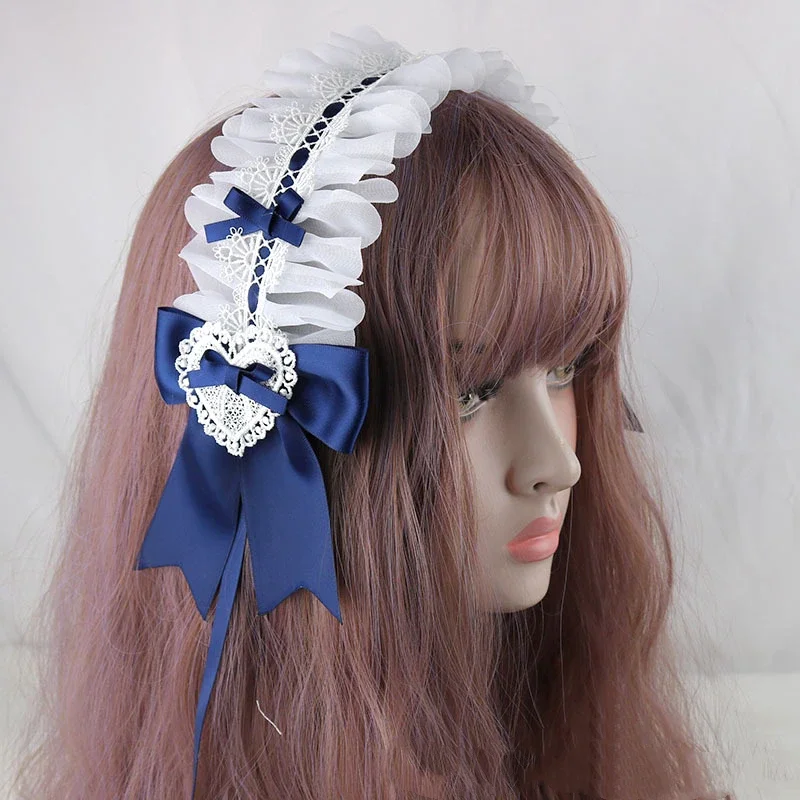 Cosplay Headdress Sweet Lovely Cute Lolita Maid Hairband Hair BandLace Ribbon Bowknot Headband Hair Accessories