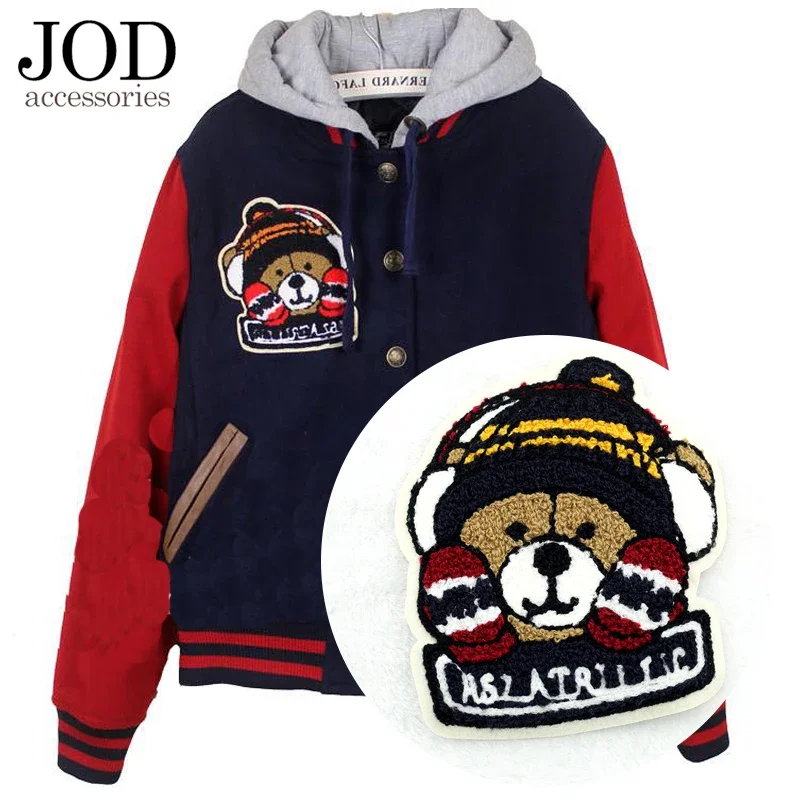 Towel Bear Plush Embroidered Bear Patch Stickers Clothing Hoodies Patches on clothes Accessories Embroidery Hand Sewing patches