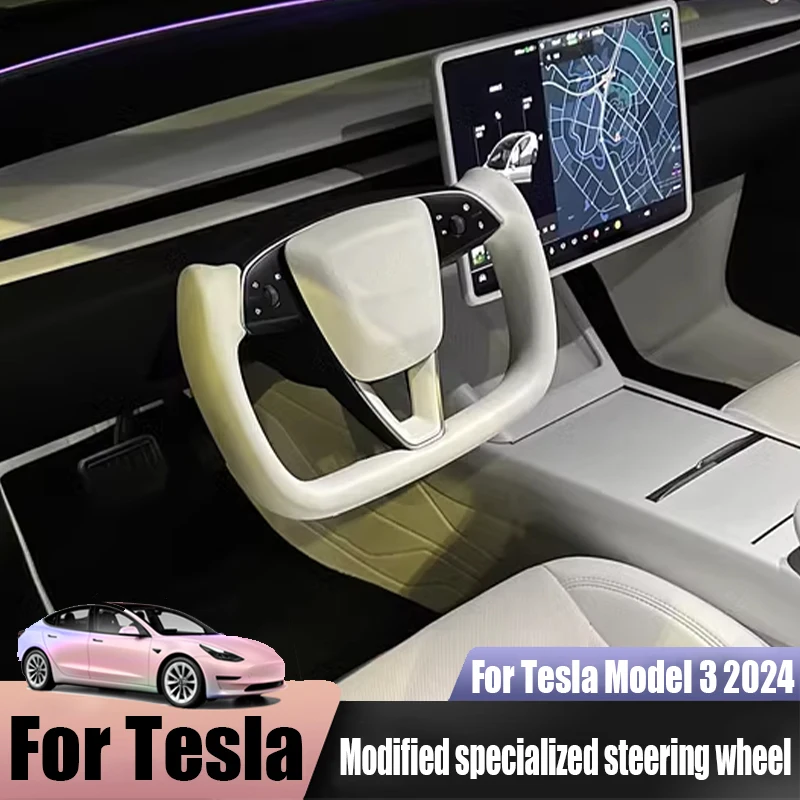 For Tesla Model 3 2024 modified steering wheel car interior decoration products replacement parts