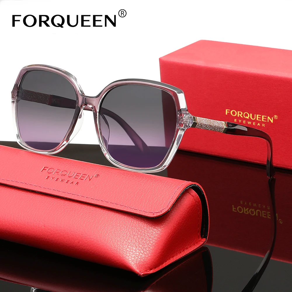 FORQUEEN Mode oversized dameszonnebril gepolariseerde UV400-beschermingsbril voor dames rijbrillen