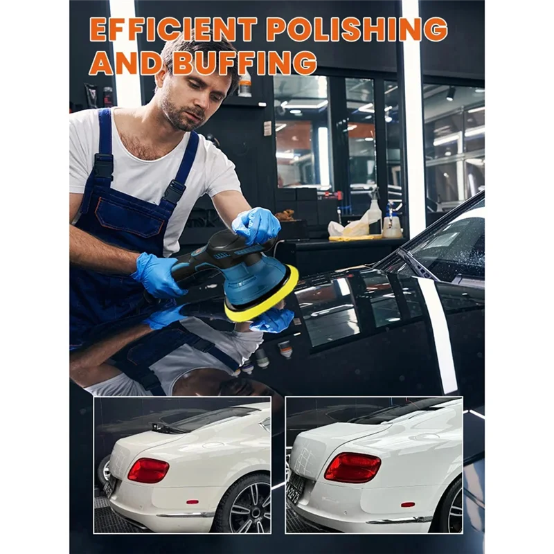 

Ordless Car Polisher 8 Gears Adjustable Auto Electric Waxing Sanding Sealing Glaze Tool Fit -AB09