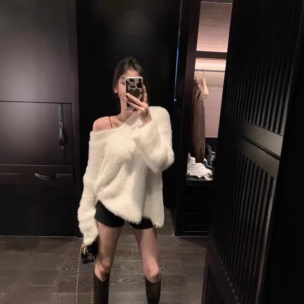 V-Neck Pullover Sweater For Women, Fashionable, Casual, Versatile, Autumn And Winter New Item, Base Knit Sweater