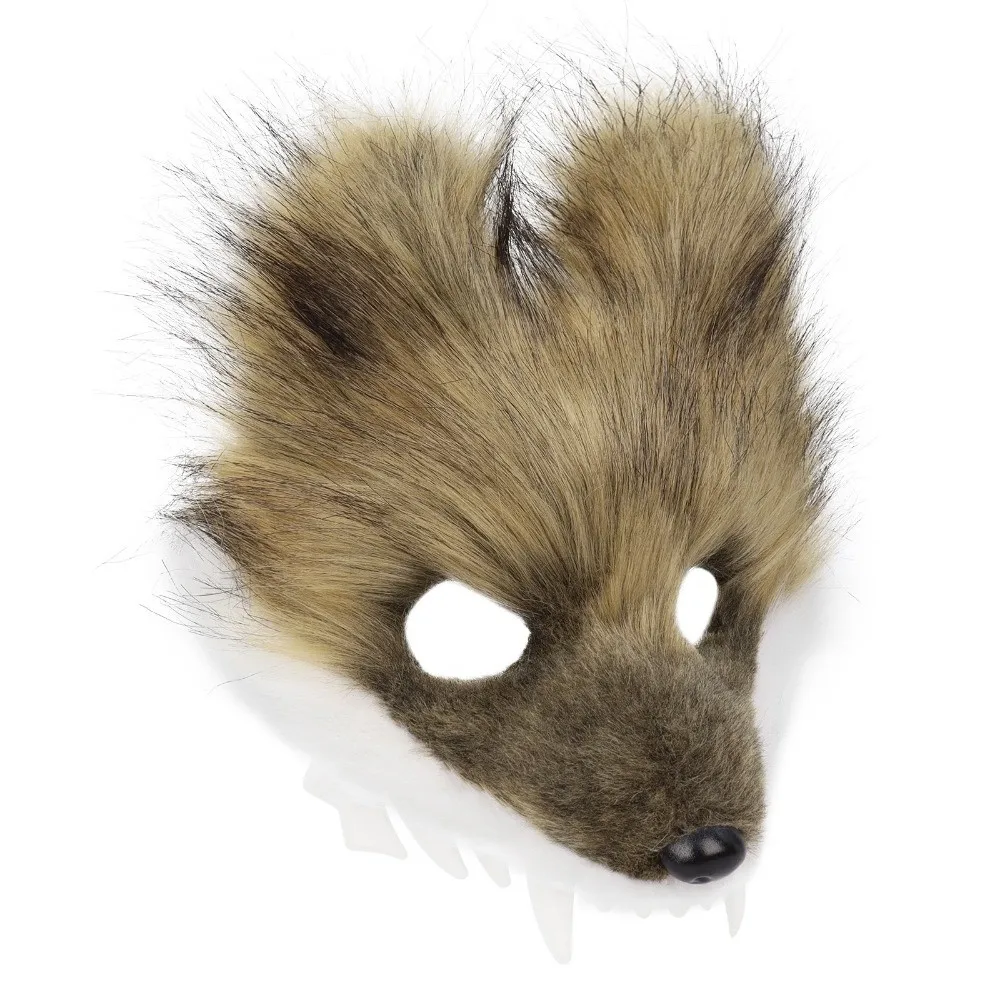 Gifts Faux Fur Fox Mask Furry Ears Soft Texture Animal Mask Animal Eye Openings Furry Mask Halloween Party