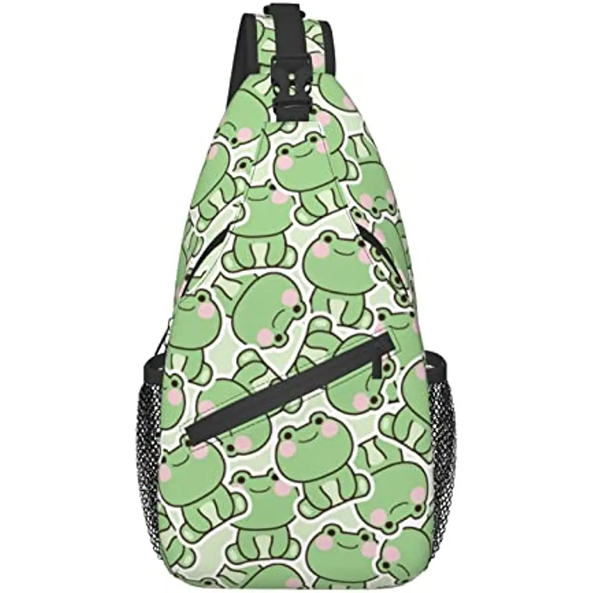 Tile Cute Frog Sling Bag for Women Men Animal Print Crossbody Shoulder Bags Casual Sling Backpack Bag Travel Hiking Outdoor