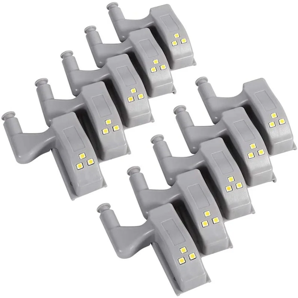 10Pcs Universal LED Hinge Closet Light Inner Sensor Under Cabinet Lights Battery Powered Cupboard Night Lamp For Kitchen Bedroom