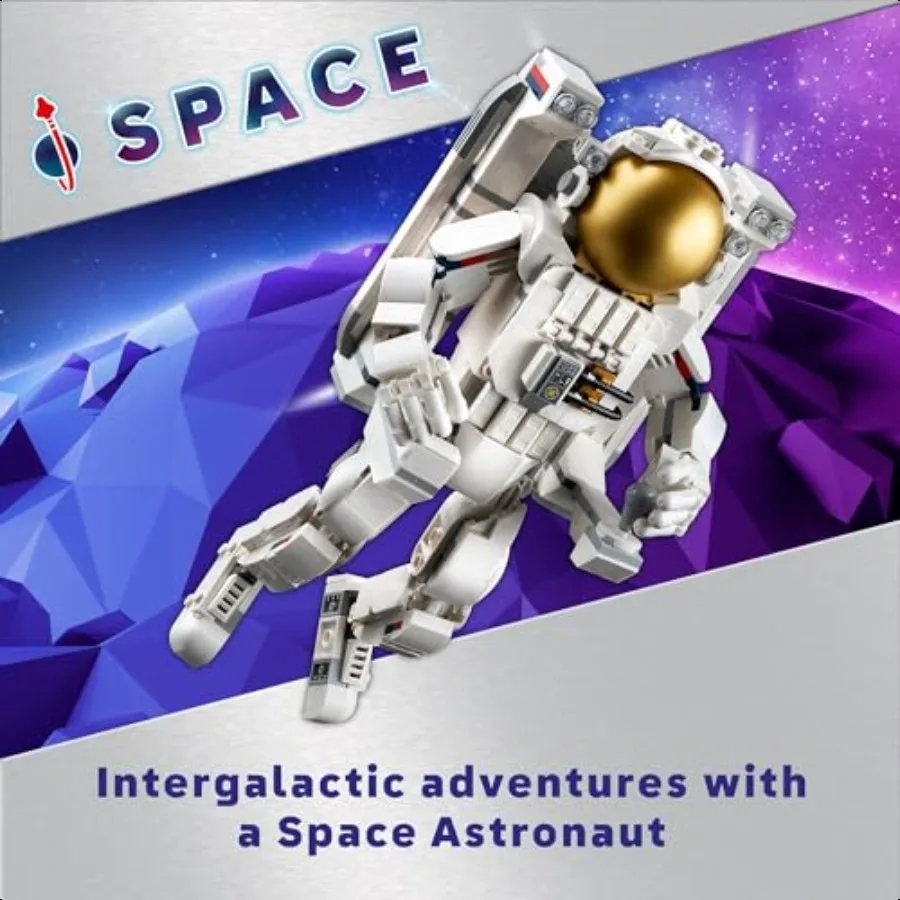 Créateur 3 en 1, ensemble de construction d'astronaute spatial, transforme de la figurine d'astronaute au chien spatial à Viper Jet, idée cadeau sur le thème de l'espace