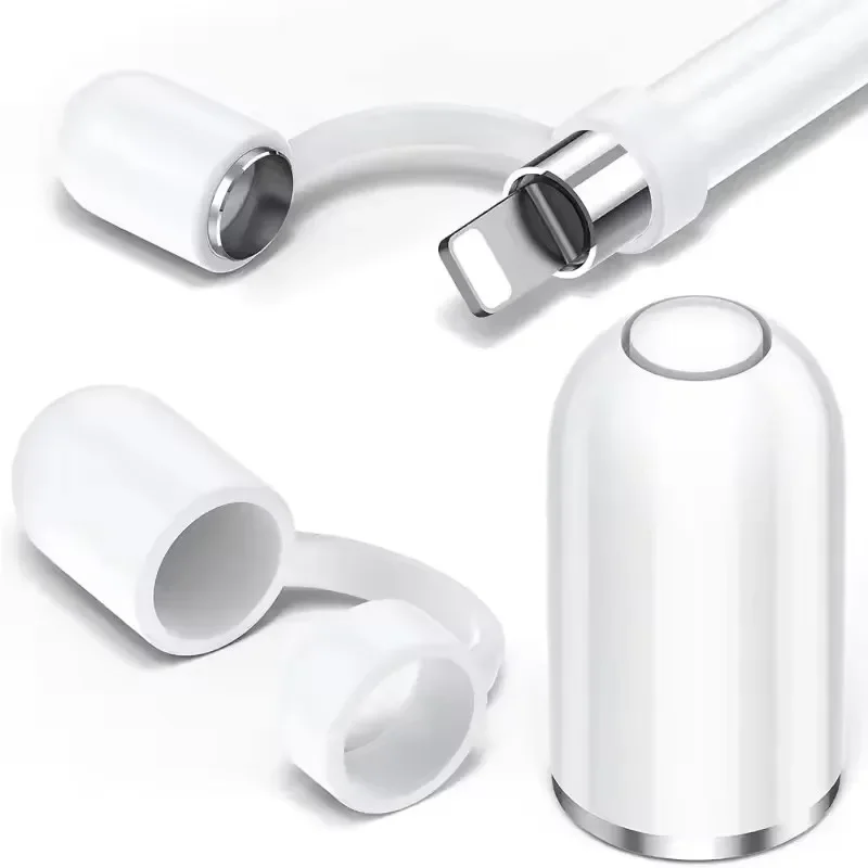 Silicone Replacement Cap for Apple Pencil Anti-Lost Stylus Pen Holder Tether Protective Cover for IPencil 1/2 Tablet Pen Sleeves