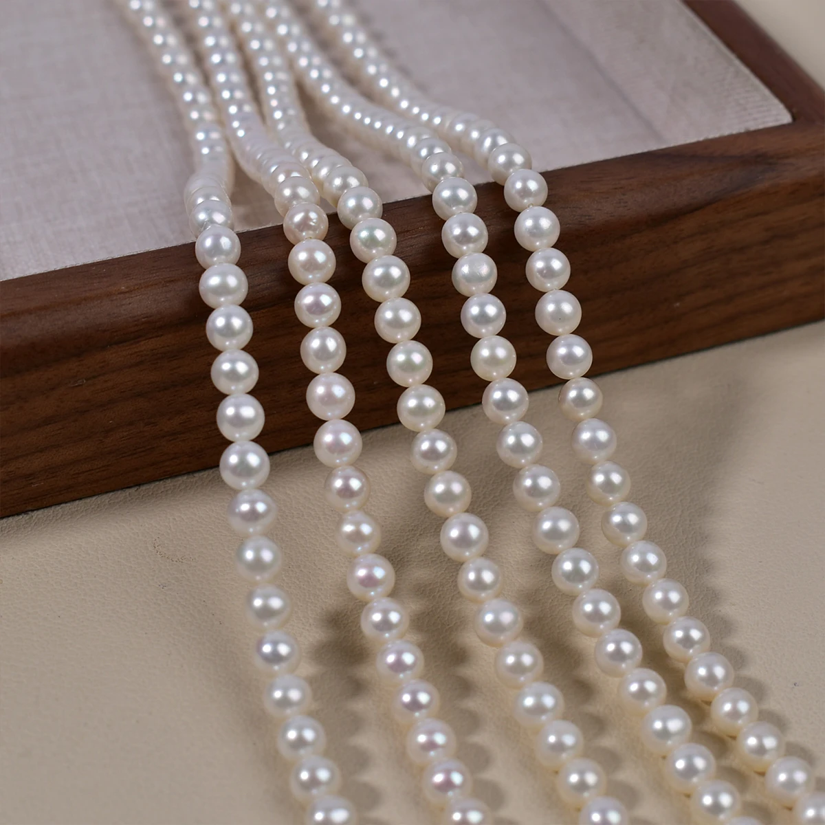 5A 5-6mm Natural Freshwater Pearl Near-round Beads High Quality for DIY Jewelry Making Women Necklace Bracelets Earrings