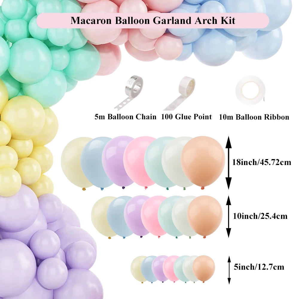 Macaron Party Balloon Set Pink Blue Yellow Colorful Air Ball Baby Shower Children\'s Birthday Wedding Anniversary Birthday Decor