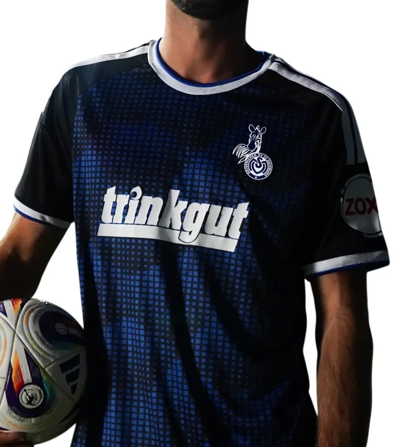 2026-27 Sommer Erwachsenen-Top Schnelltrocknend Atmungsaktiv MSV Duisburg Heim-Fußballtrikot Herren Damen Sport Drittes Fußballtrikot Familien-T-Shirt – Detail 3