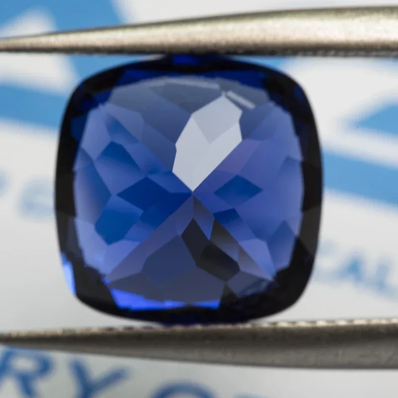 Lab Grown Sapphire Square Cushion Shape Top Quality Royal Blue Stone For Charms Diy Jewelry Making Selectable AGL Certificate