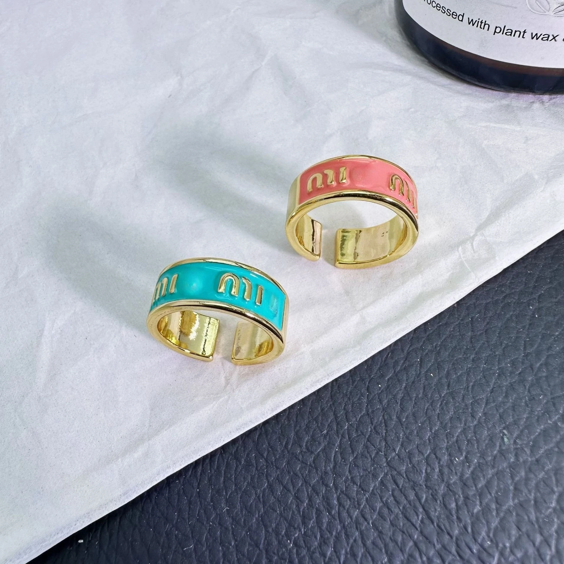 حلقة مفتوحة قابلة للتعديل للنساء، حلقة تكديس بسيطة، حلقة إصبع متوسطة من المينا المطلية بالذهب، مجموعة حلقات مفصل ميدي أنيقة #6