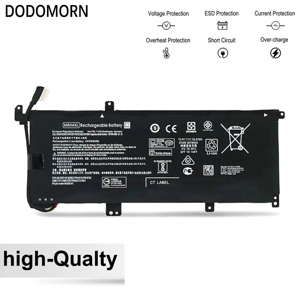 Dodomorn MB04XL แบตเตอรี่แล็ปท็อปสำหรับ HP อิจฉา15-AQ103NO X360 15-AR000ND 15-AQ002NX 843538-541 844204-850 TPN-W119 HSTNN-UB6X 15.4V