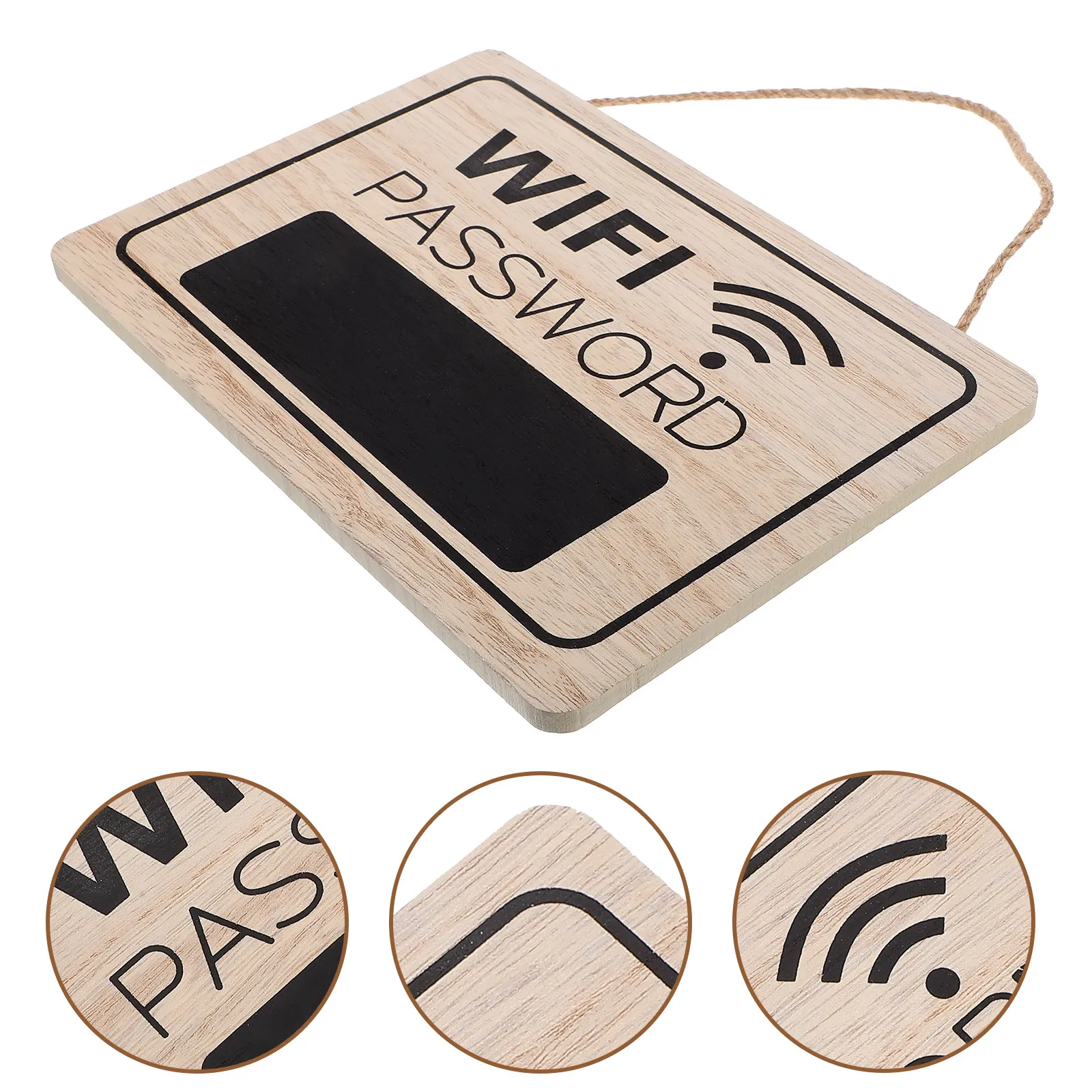 Wood WiFi Password Sign for Home Wall Door Decor Natural Wood Material Stylish Functional WiFi Signage Eco Friendly Personalized