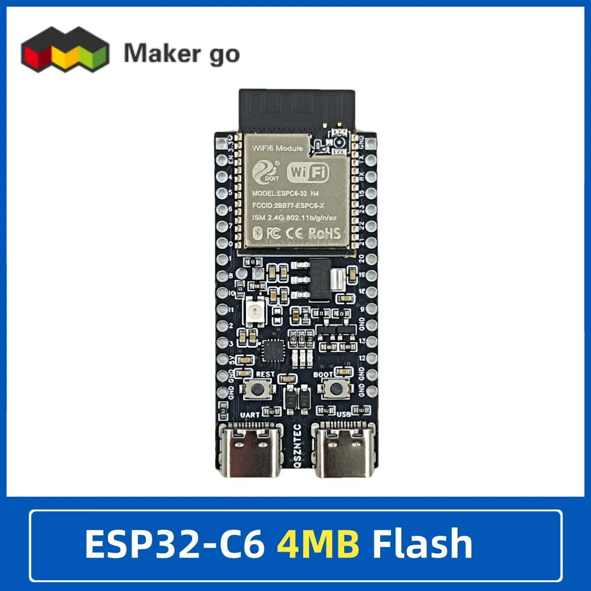 ESP32-C6 N4/N8/N16 Core Board ESP32-C6-DevKitC-1 4MB Flash WIFI6 BLE Zigbee Consumption Compatible ESP32 Series Module