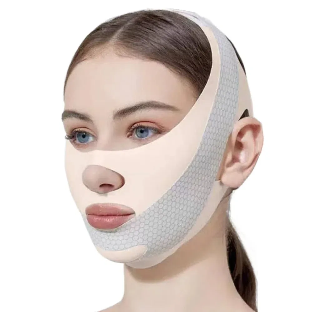 Masque facial amincissant pour femmes, forme en V solide, visage sculptant, double ruisseau, anti-déformable, sangle amincissante