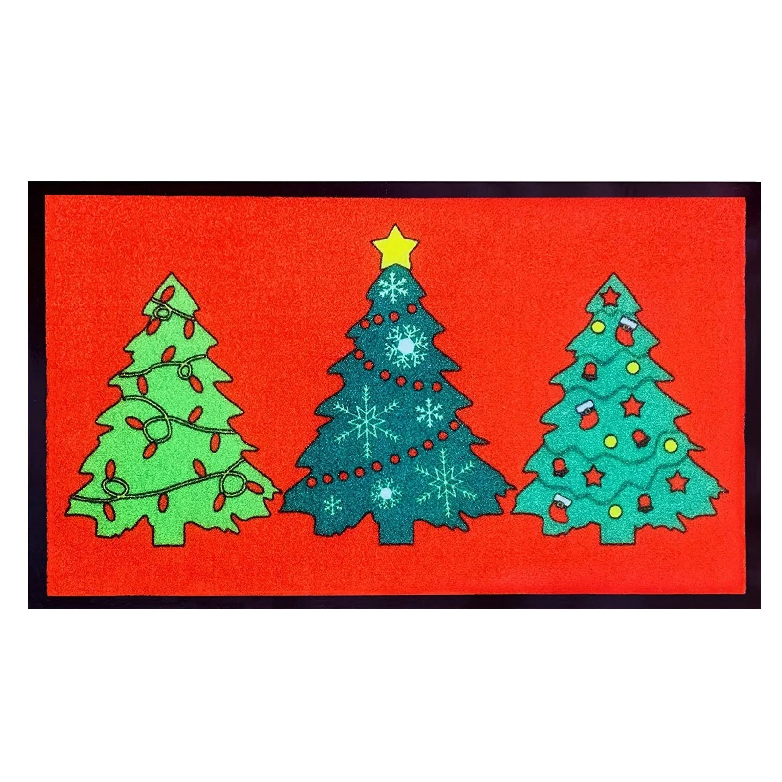 Black Santa Door Mat Rectangular Small Rug Leopard Joy Area Rugs Entrance Doorway Kitchen Home Floor Mat